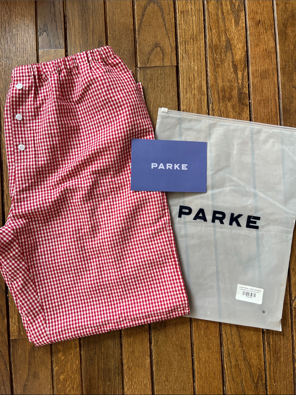 Parke Red Gingham Linen Pants Pants Coastal Collection Size Xs Like New In Bag